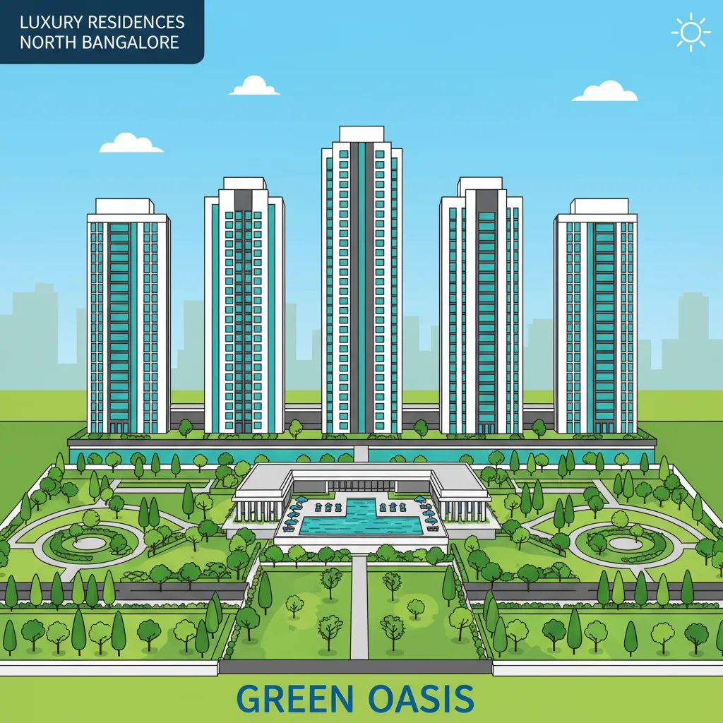 2 BHK apartments in Purva Horizon - Modern luxury residential complex with high-rise towers and lush green gardens