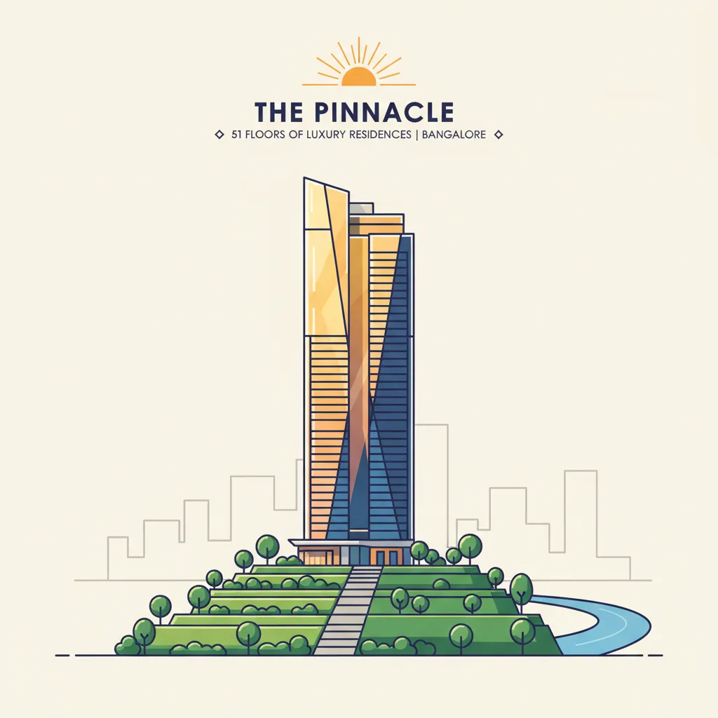 51 Floor Residential Building in Bangalore - Modern luxury residential skyscraper on Hennur Main Road with glass facade